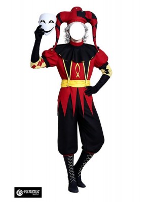 Costume Clown Giullare Travestimento Halloween Cosplay Carnevale Horror CLOWN02